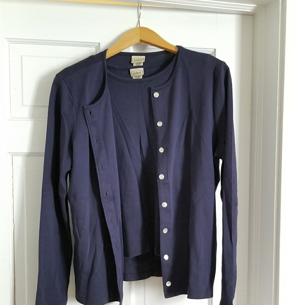 LL Bean Tank top and cardigan set
